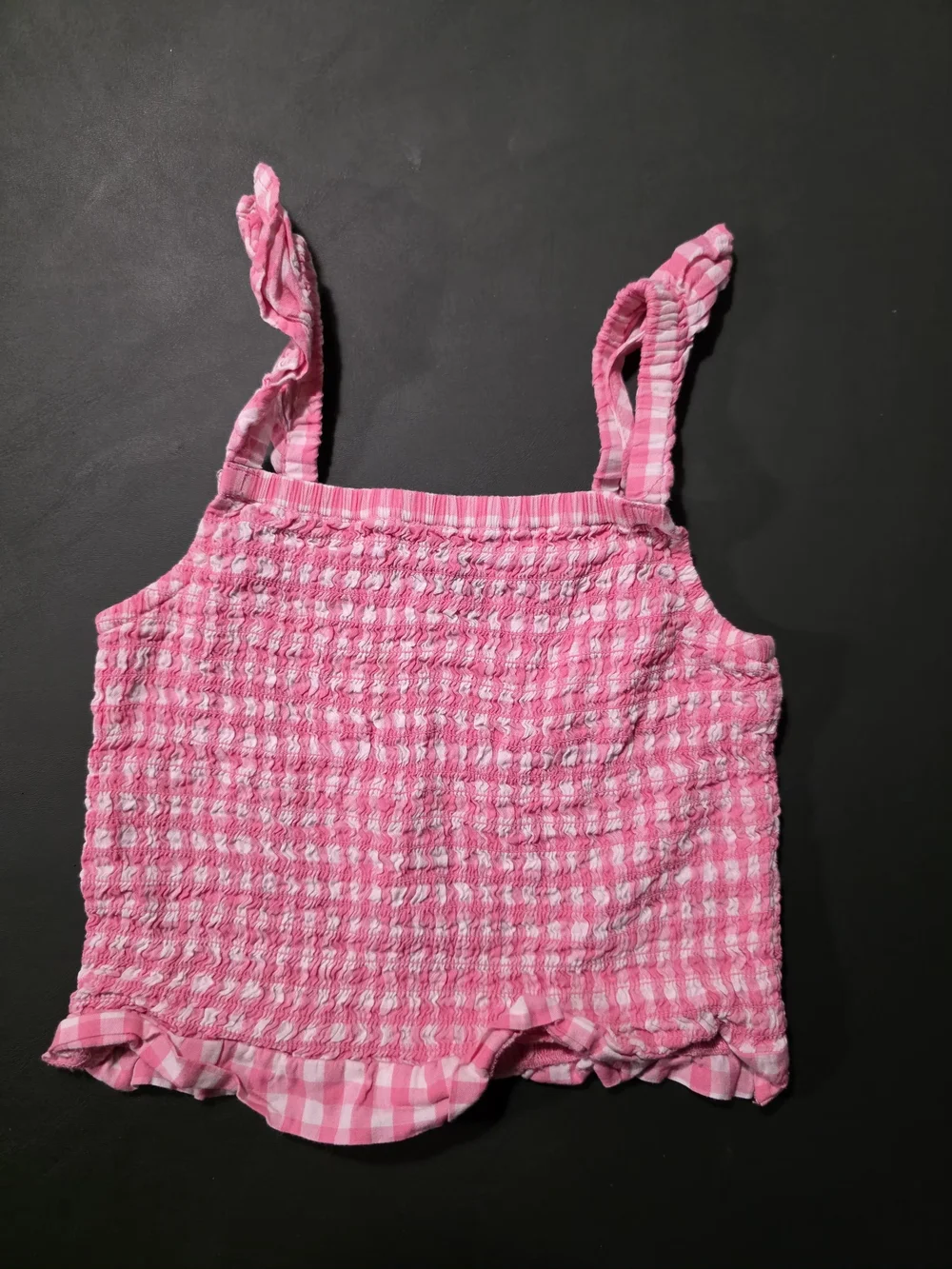 Old Navy Pink Smocked Ruffle Tank Top for Kids